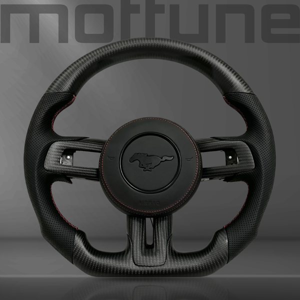 Ford Mustang Matte Carbon Fibre & Perforated Leather Steering Wheel — 12