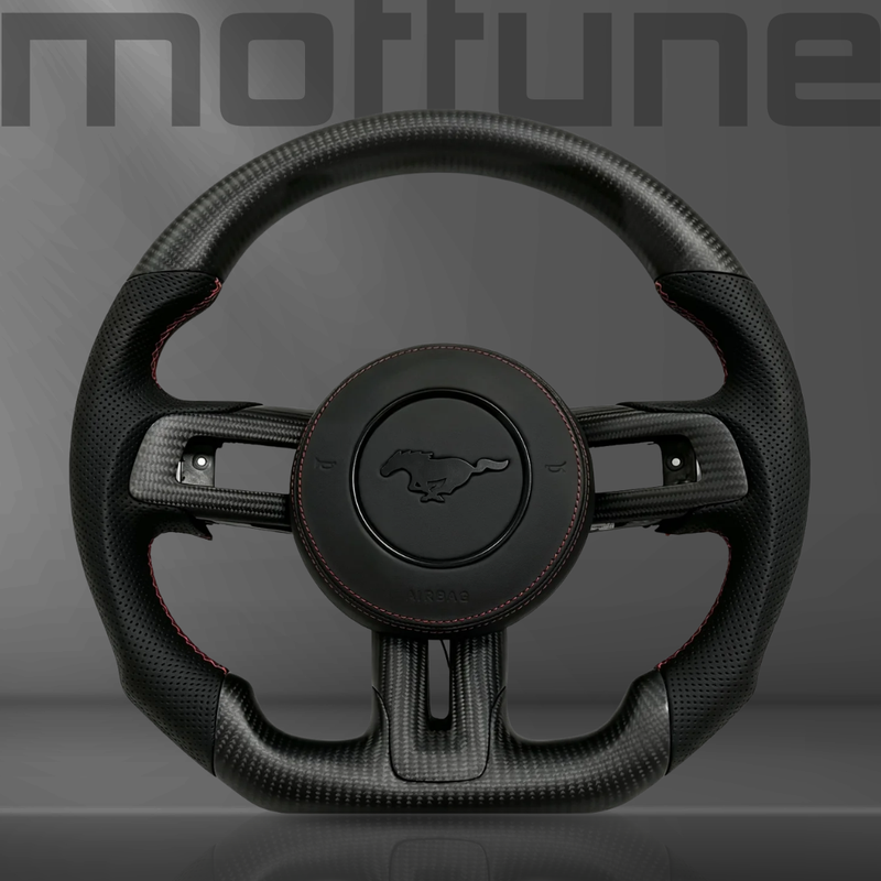 Ford Mustang Matte Carbon Fibre & Perforated Leather Steering Wheel — 12