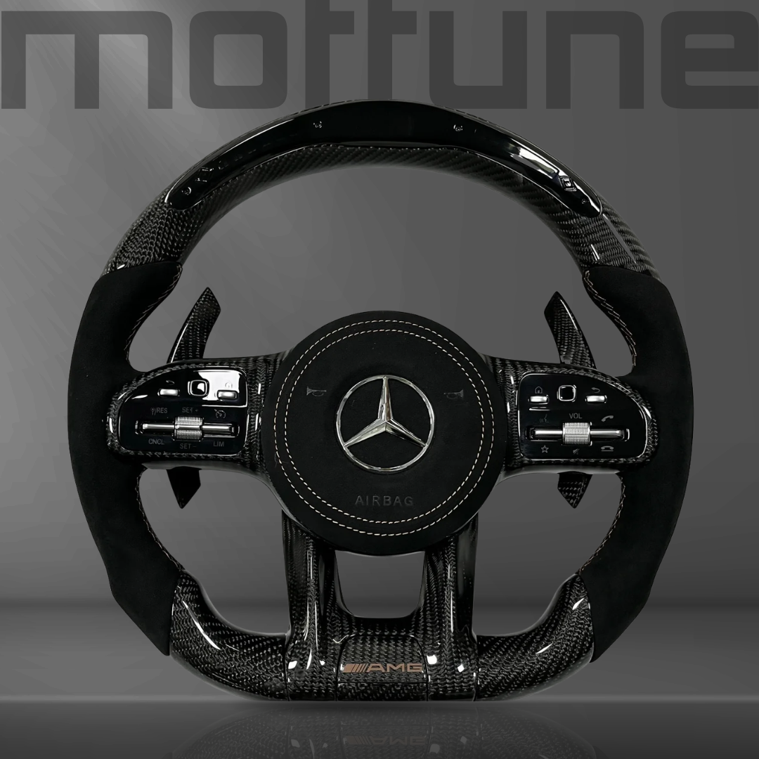 Mercedes-Benz AMG Gloss Carbon Fibre & Alcantara Steering Wheel — 01