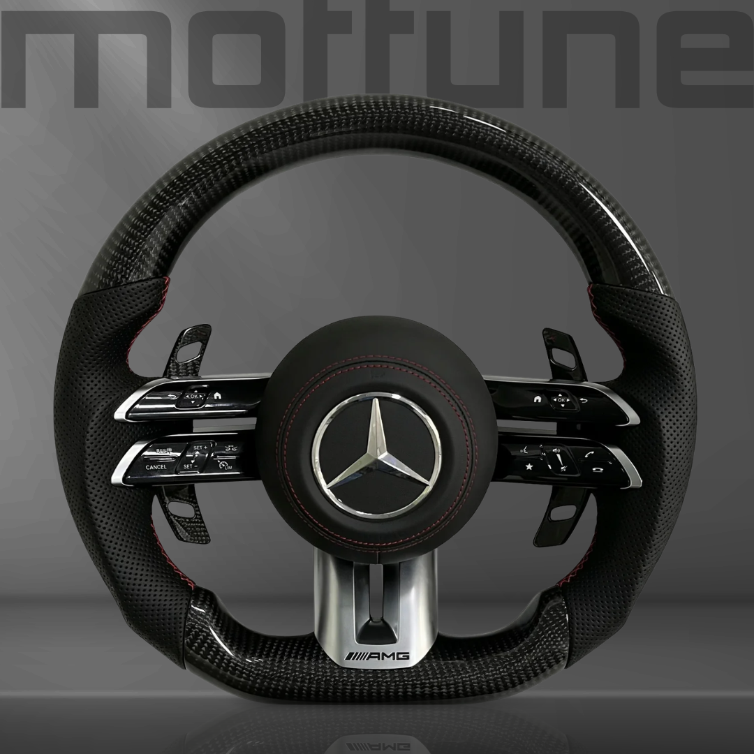 Mercedes-Benz AMG Gloss Carbon Fibre & Perforated Leather Steering Wheel — 15