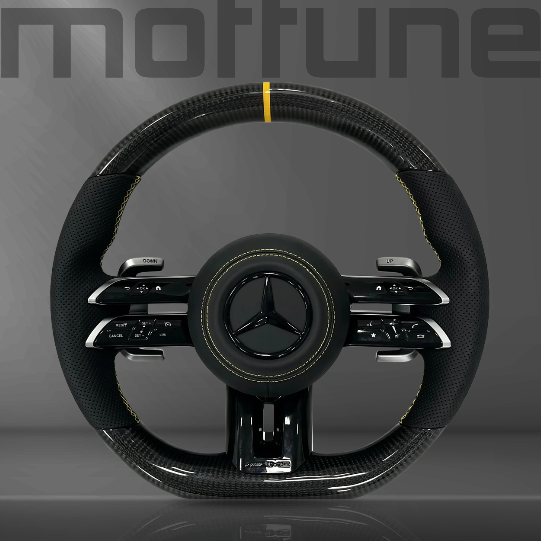 Mercedes-Benz AMG Gloss Carbon Fibre & Perforated Leather Steering Wheel — 20