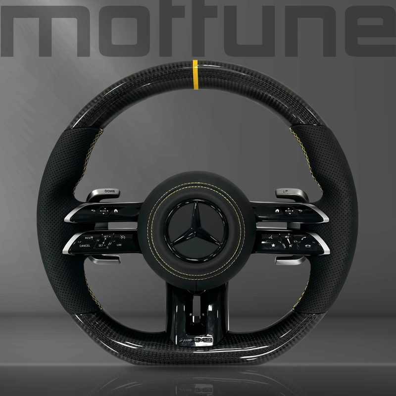 Mercedes-Benz AMG Gloss Carbon Fibre & Perforated Leather Steering Wheel — 20
