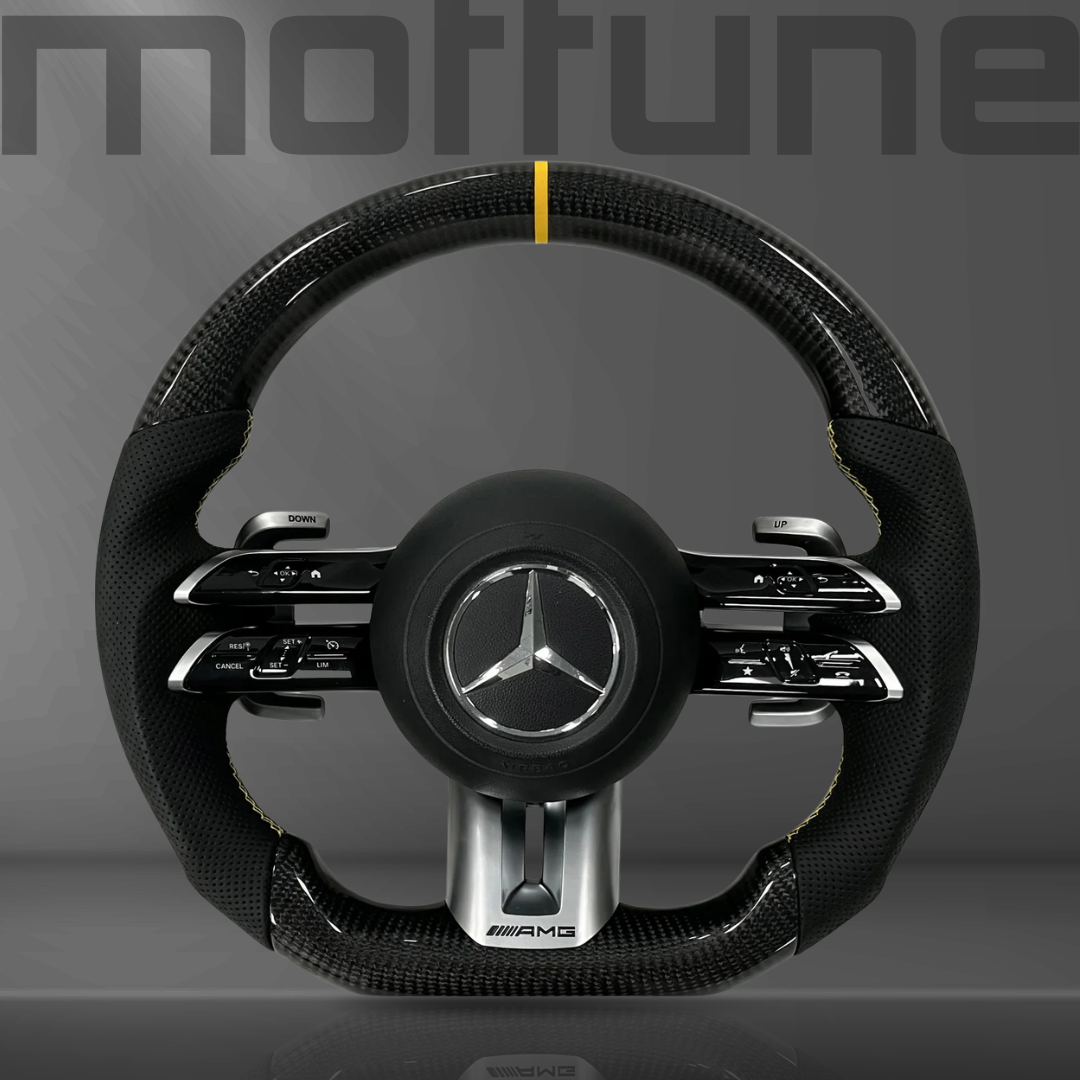 Mercedes-Benz AMG Gloss Carbon Fibre & Perforated Leather Steering Wheel — 22