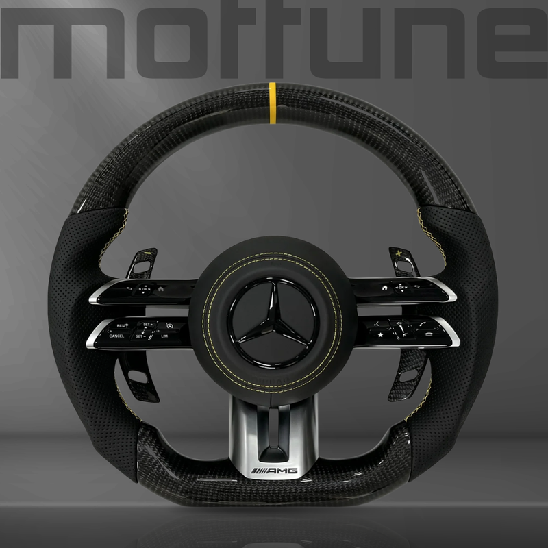 Mercedes-Benz AMG Gloss Carbon Fibre & Perforated Leather Steering Wheel — 23