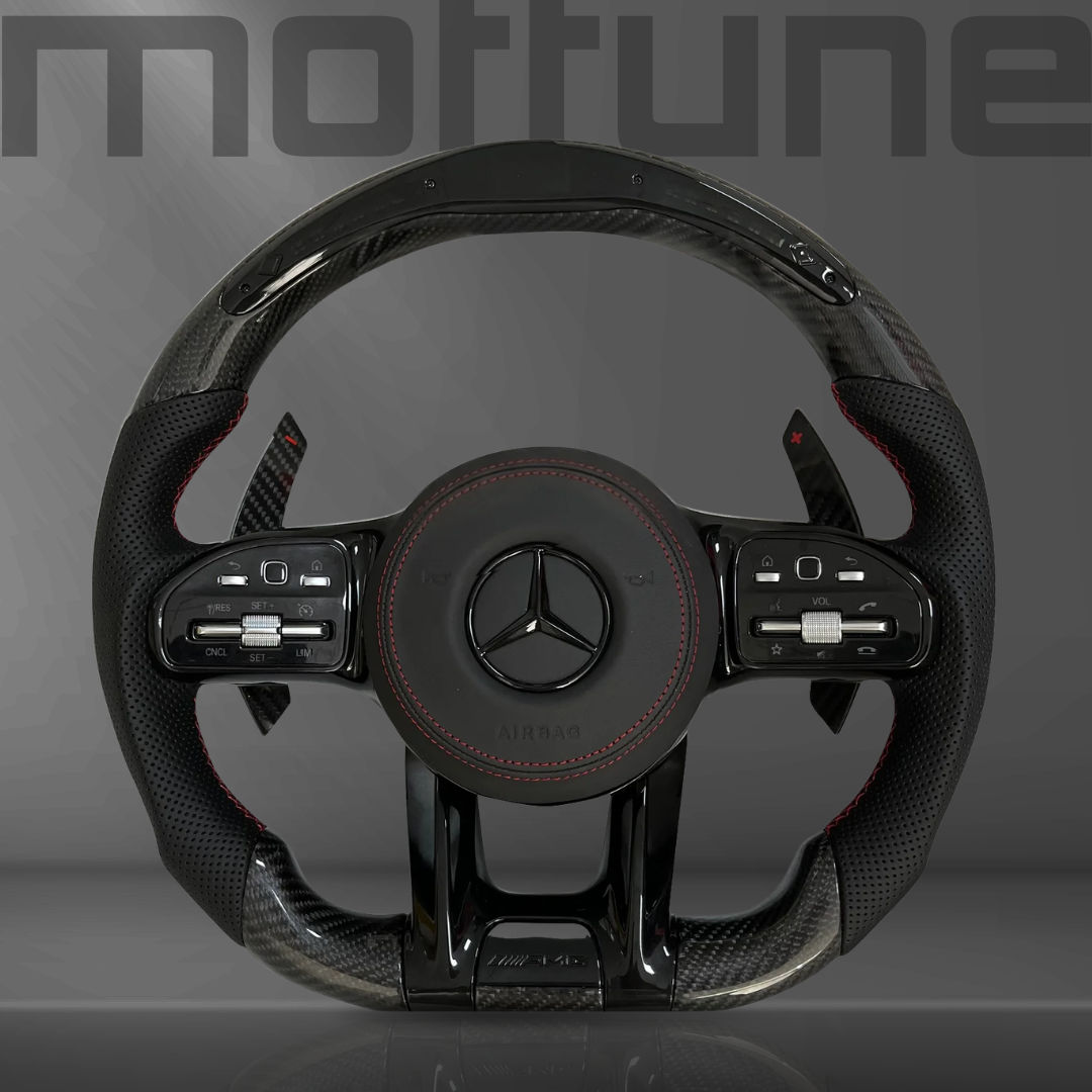 Mercedes-Benz AMG Gloss Carbon Fibre & Perforated Leather Steering Wheel — 28
