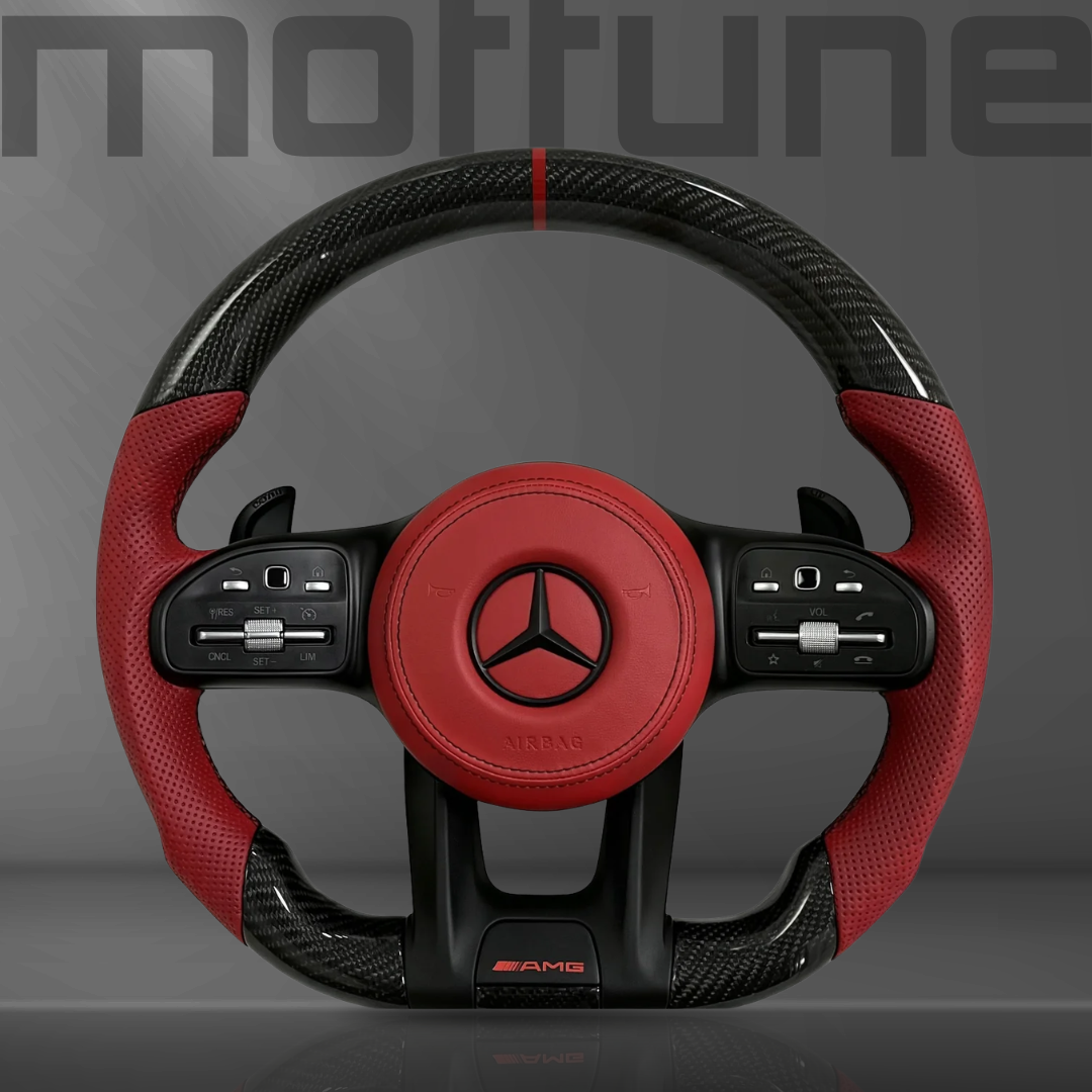 Mercedes-Benz AMG Gloss Carbon Fibre & Perforated Leather Steering Wheel — 29