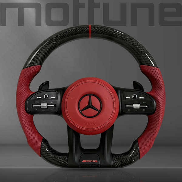 Mercedes-Benz AMG Gloss Carbon Fibre & Perforated Leather Steering Wheel — 29