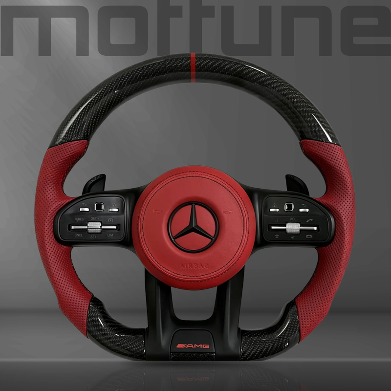 Mercedes-Benz AMG Gloss Carbon Fibre & Perforated Leather Steering Wheel — 29