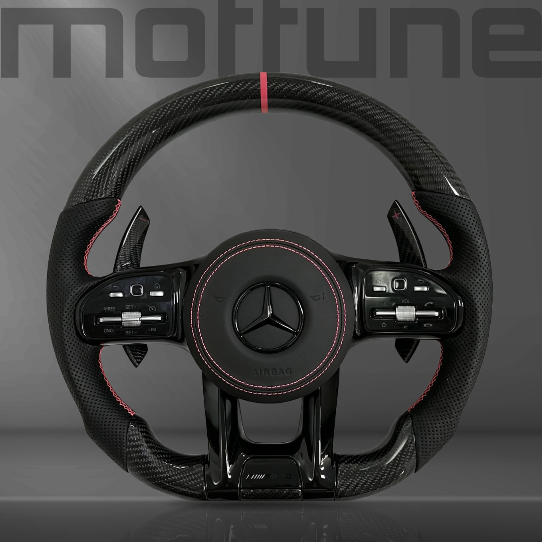 Mercedes-Benz AMG Gloss Carbon Fibre & Perforated Leather Steering Wheel — 30