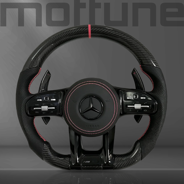 Mercedes-Benz AMG Gloss Carbon Fibre & Perforated Leather Steering Wheel — 30