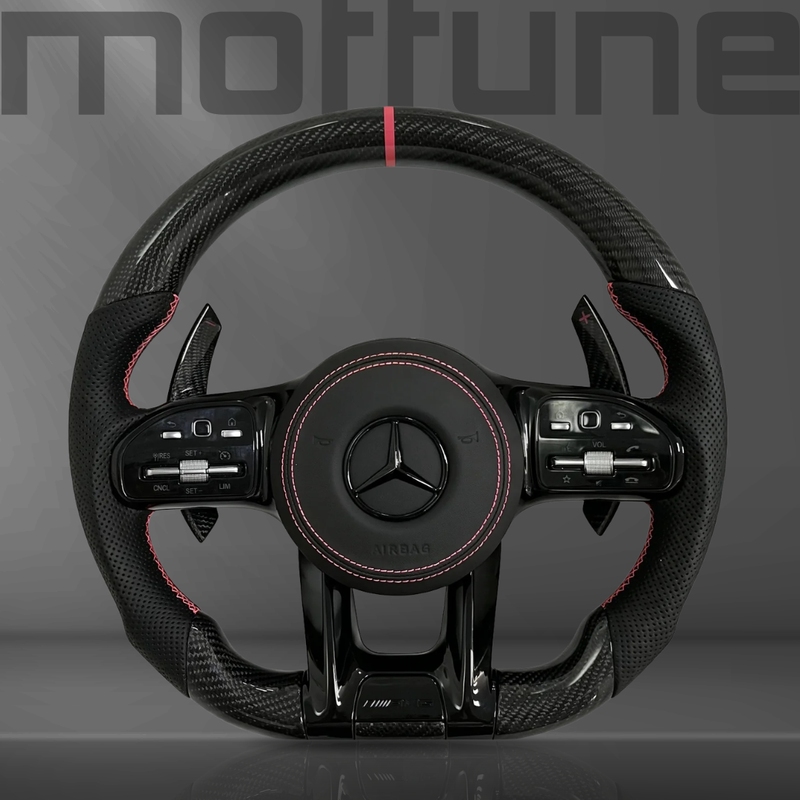 Mercedes-Benz AMG Gloss Carbon Fibre & Perforated Leather Steering Wheel — 30