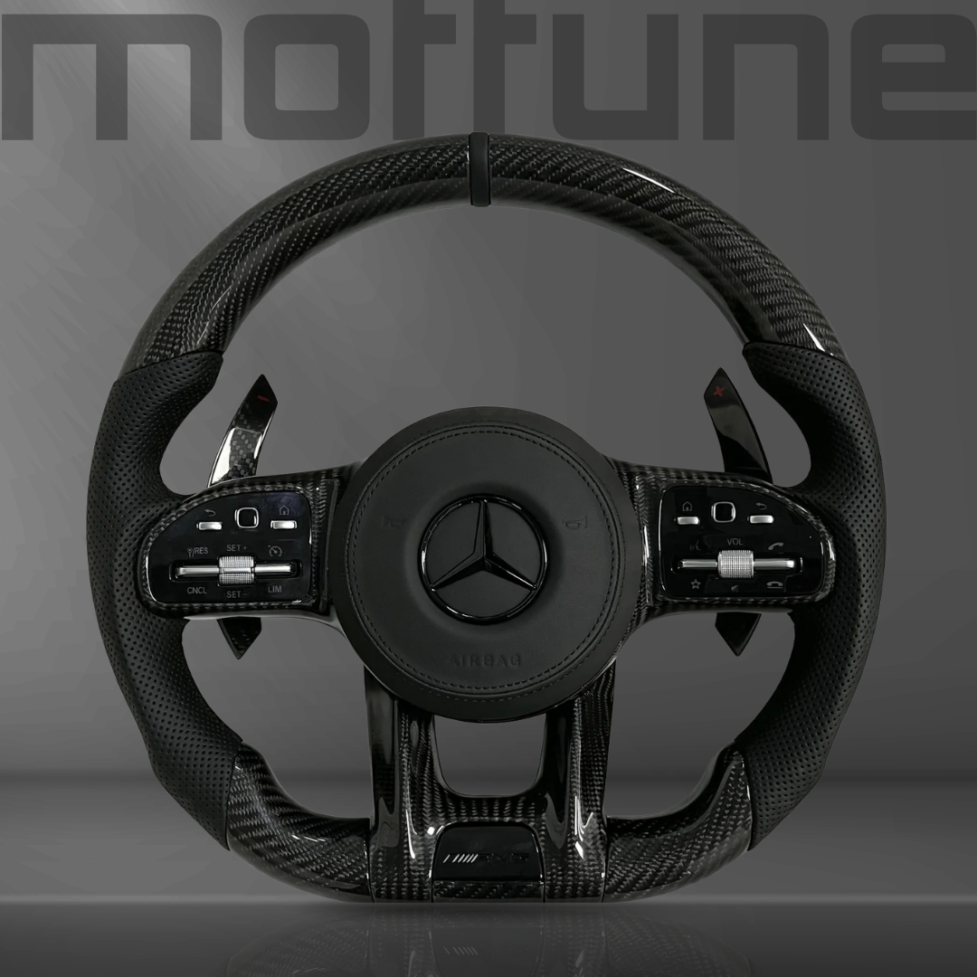 Mercedes-Benz AMG Gloss Carbon Fibre & Perforated Leather Steering Wheel — 31