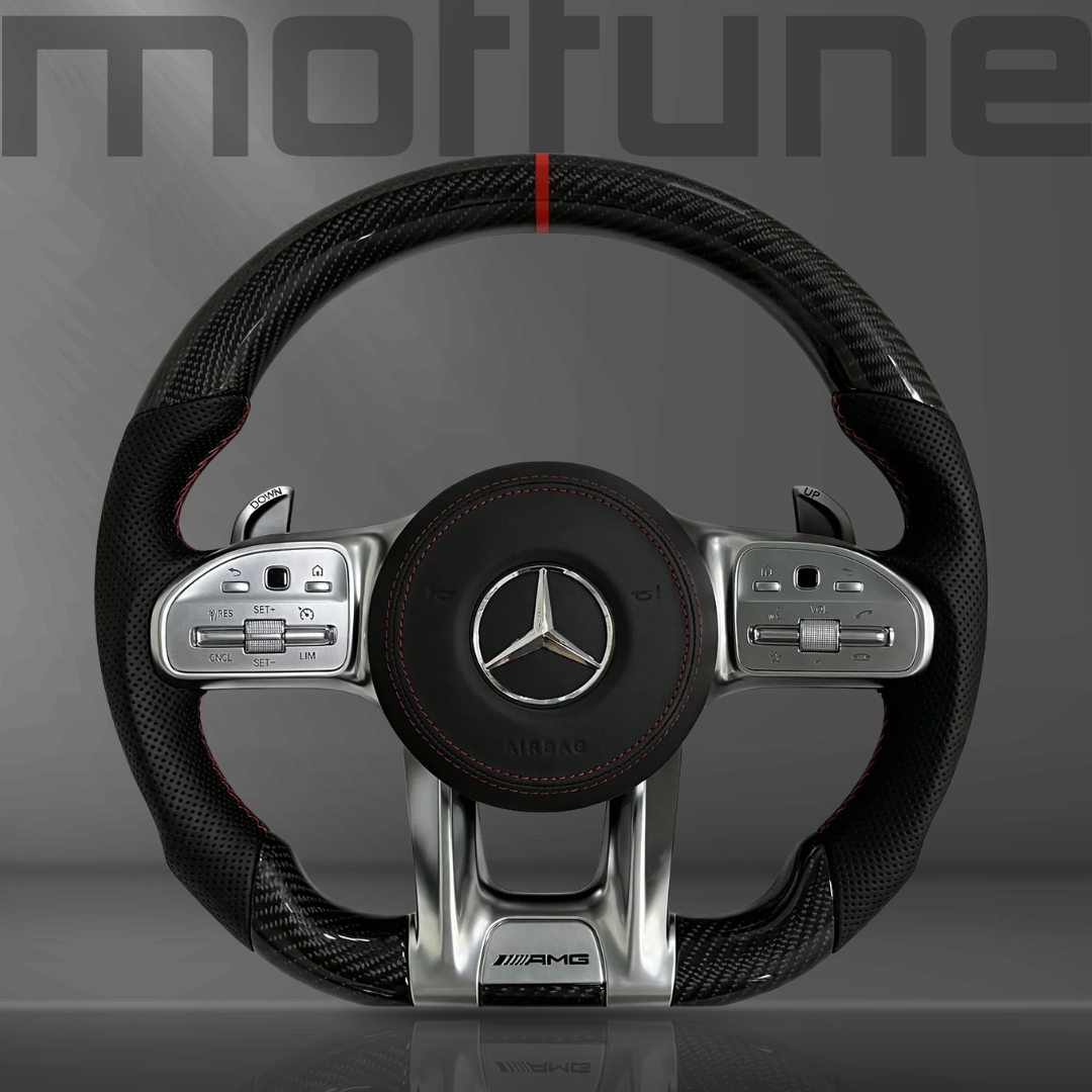 Mercedes-Benz AMG Gloss Carbon Fibre & Perforated Leather Steering Wheel — 32
