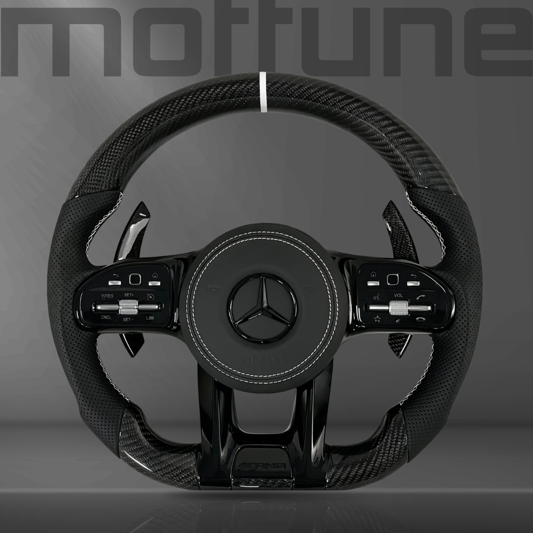 Mercedes-Benz AMG Gloss Carbon Fibre & Perforated Leather Steering Wheel — 33