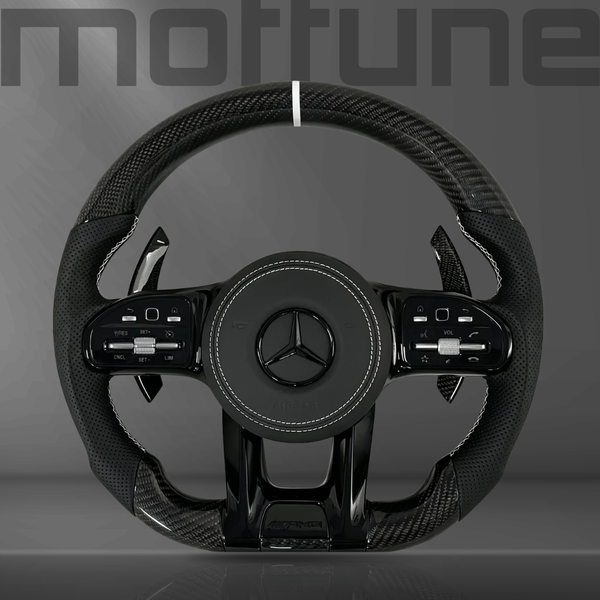 Mercedes-Benz AMG Gloss Carbon Fibre & Perforated Leather Steering Wheel — 33