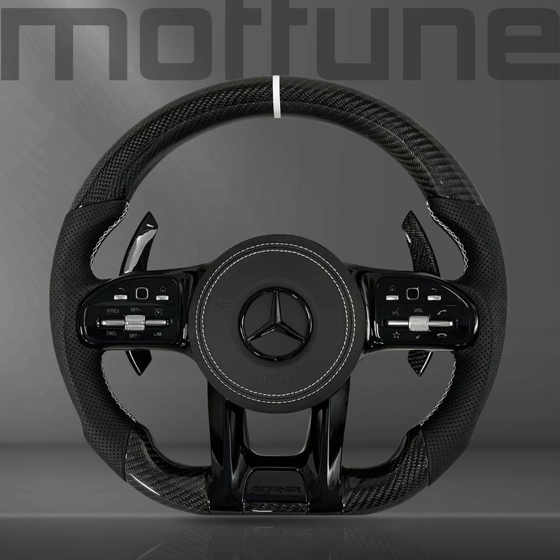 Mercedes-Benz AMG Gloss Carbon Fibre & Perforated Leather Steering Wheel — 33