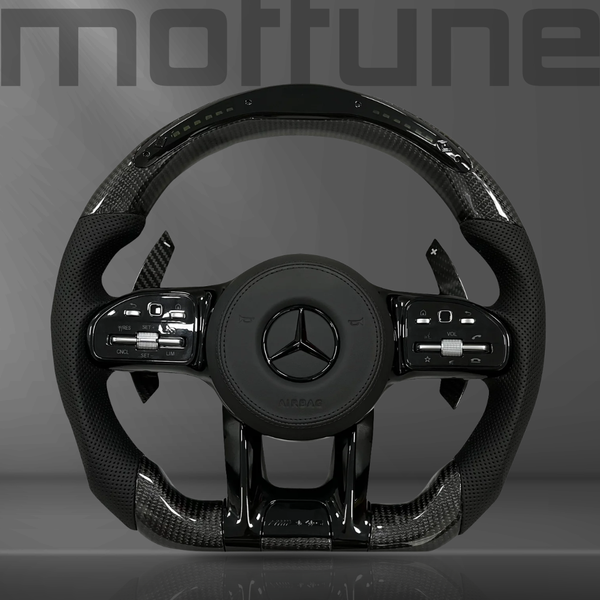 Mercedes-Benz AMG Gloss Carbon Fibre & Perforated Leather Steering Wheel — 34