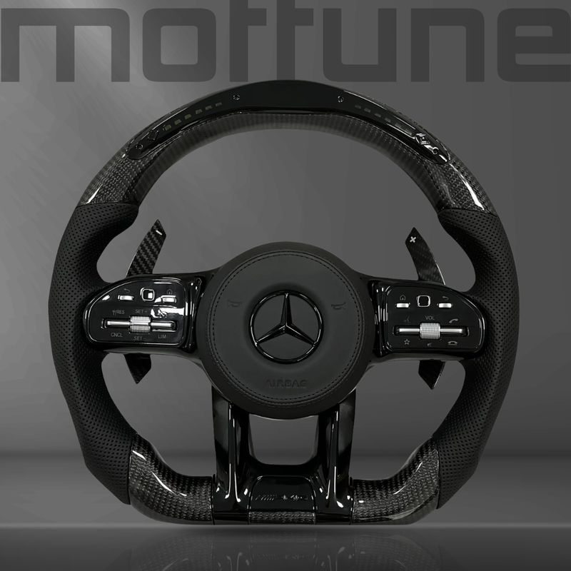 Mercedes-Benz AMG Gloss Carbon Fibre & Perforated Leather Steering Wheel — 34