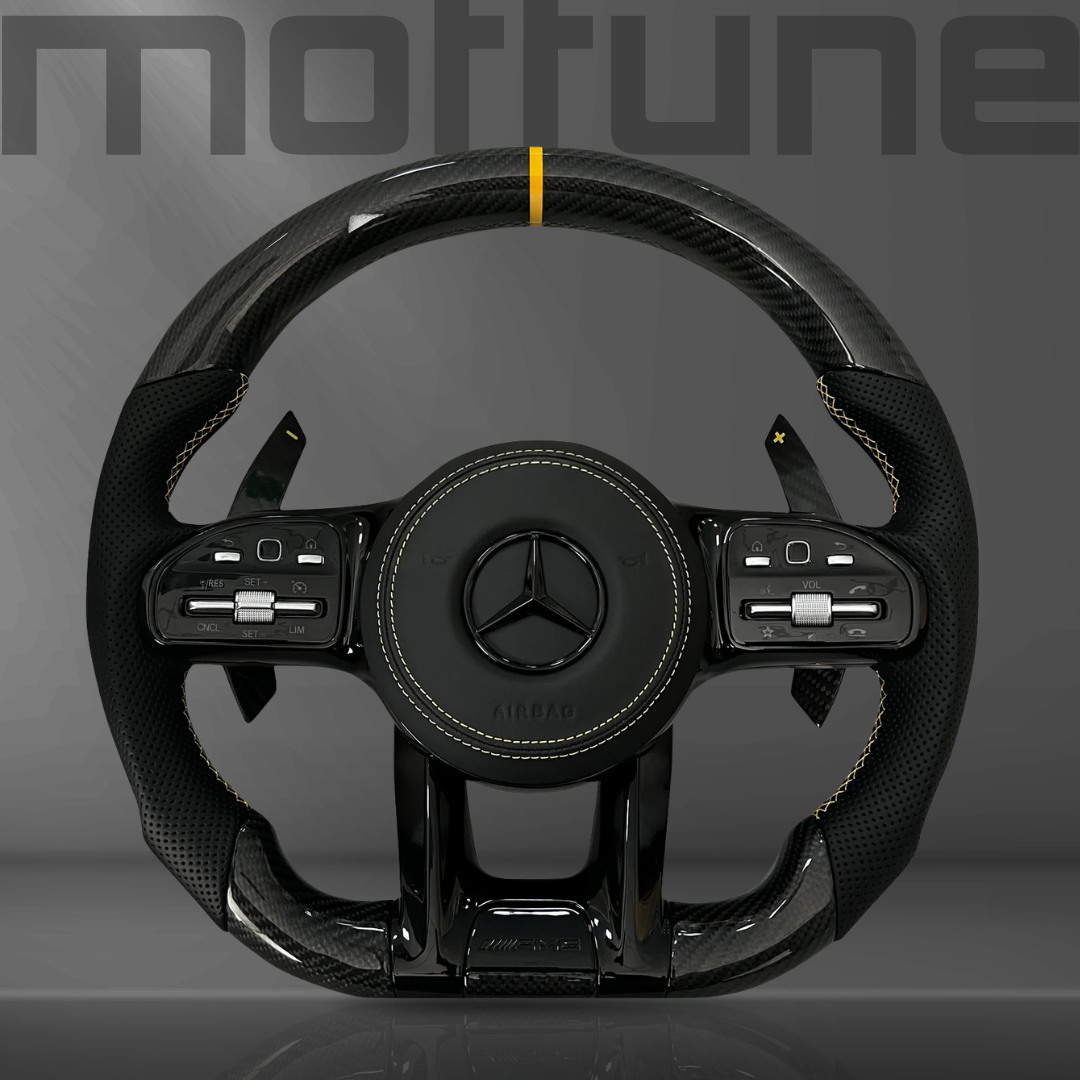 Mercedes-Benz AMG Gloss Carbon Fibre & Perforated Leather Steering Wheel — 36