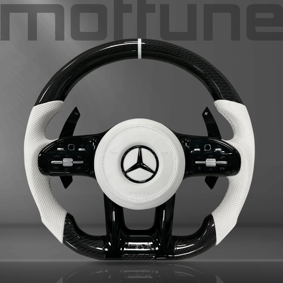 Mercedes-Benz AMG Gloss Carbon Fibre & Perforated Leather Steering Wheel — 37