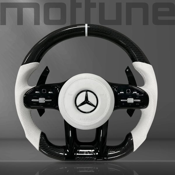 Mercedes-Benz AMG Gloss Carbon Fibre & Perforated Leather Steering Wheel — 37