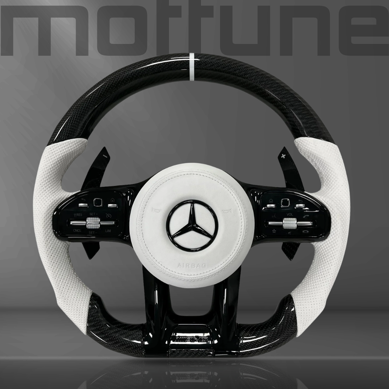 Mercedes-Benz AMG Gloss Carbon Fibre & Perforated Leather Steering Wheel — 37