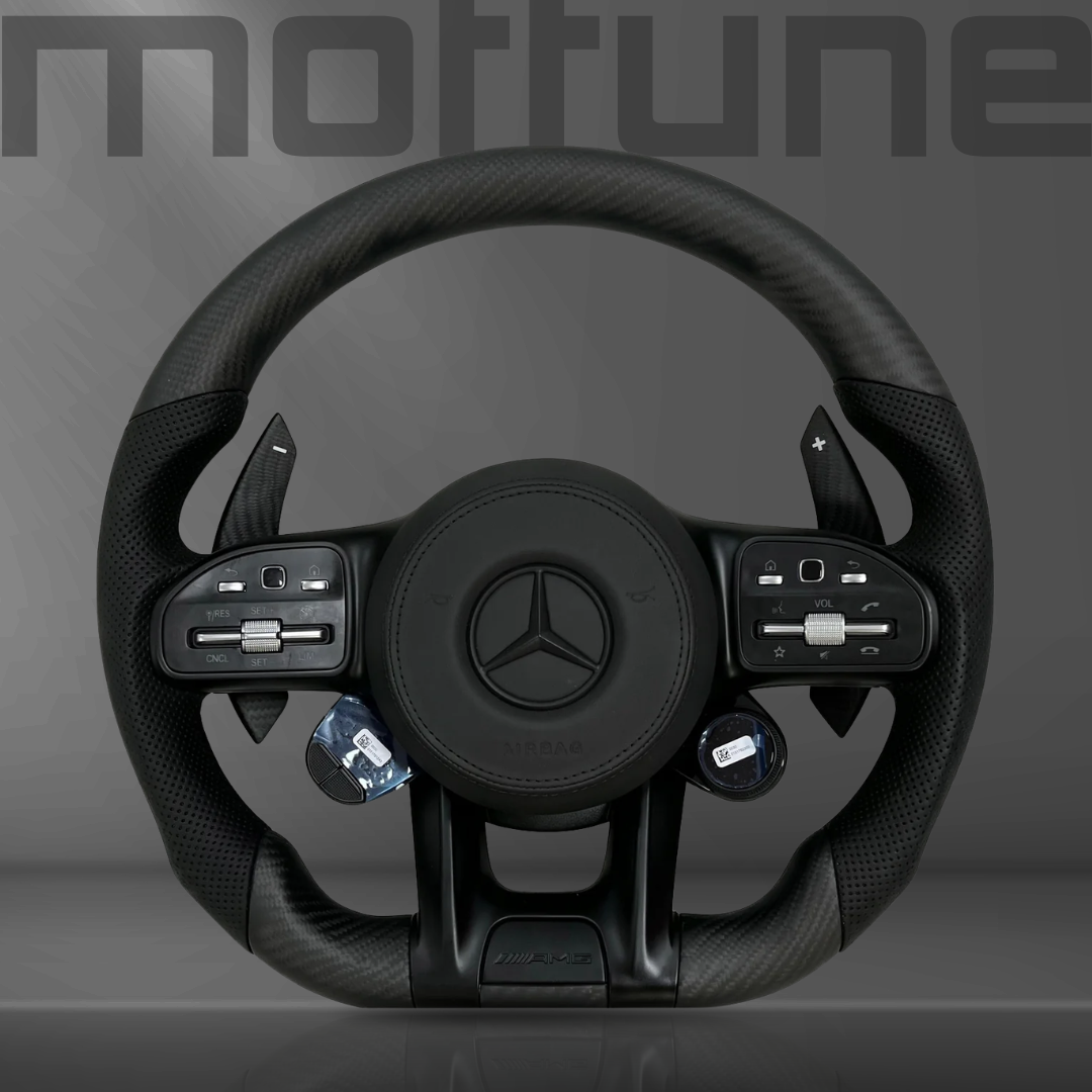 Mercedes-Benz AMG Matte Carbon Fibre & Perforated Leather Steering Wheel — 03
