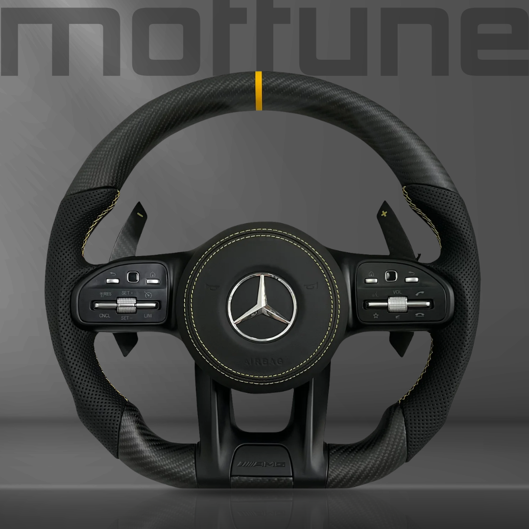 Mercedes-Benz AMG Matte Carbon Fibre & Perforated Leather Steering Wheel — 35