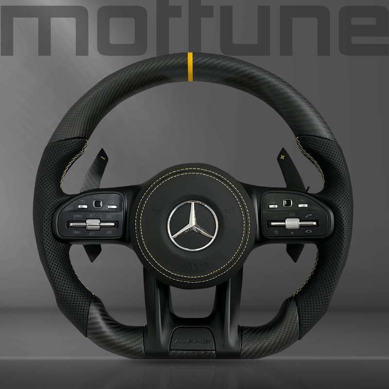 Mercedes-Benz AMG Matte Carbon Fibre & Perforated Leather Steering Wheel — 35