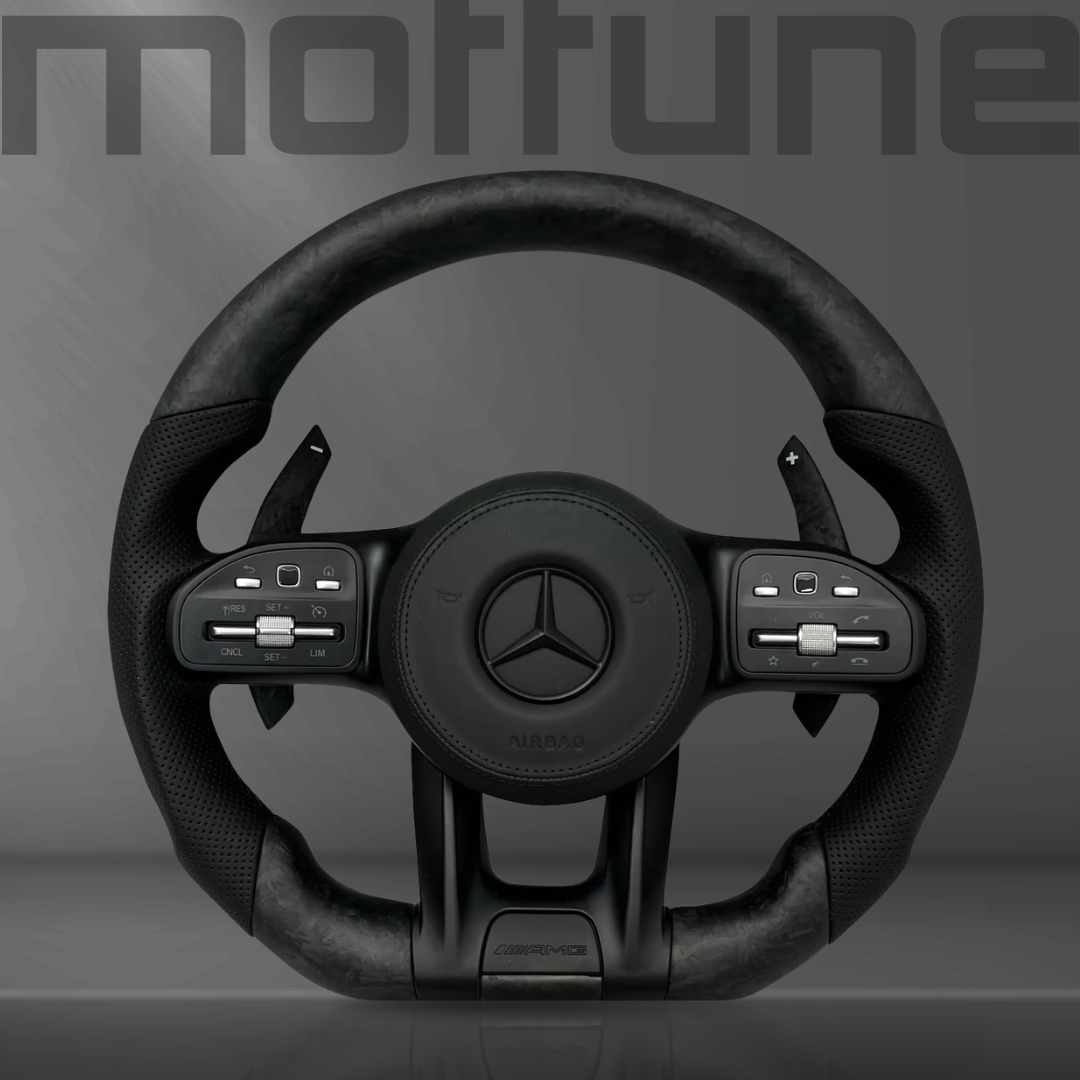 Mercedes-Benz AMG Matte Forged Carbon Fibre & Perforated Leather Steering Wheel — 25