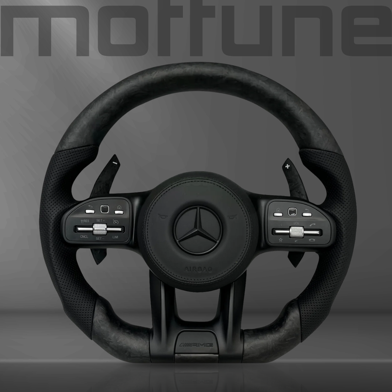 Mercedes-Benz AMG Matte Forged Carbon Fibre & Perforated Leather Steering Wheel — 25