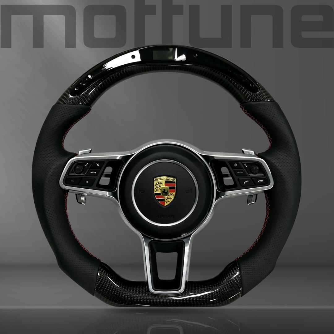 Porsche Gloss Carbon Fibre & Perforated Leather Steering Wheel — 05