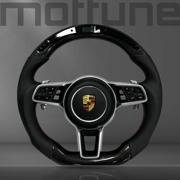 Porsche Gloss Carbon Fibre & Perforated Leather Steering Wheel — 05