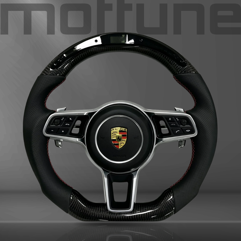 Porsche Gloss Carbon Fibre & Perforated Leather Steering Wheel — 05