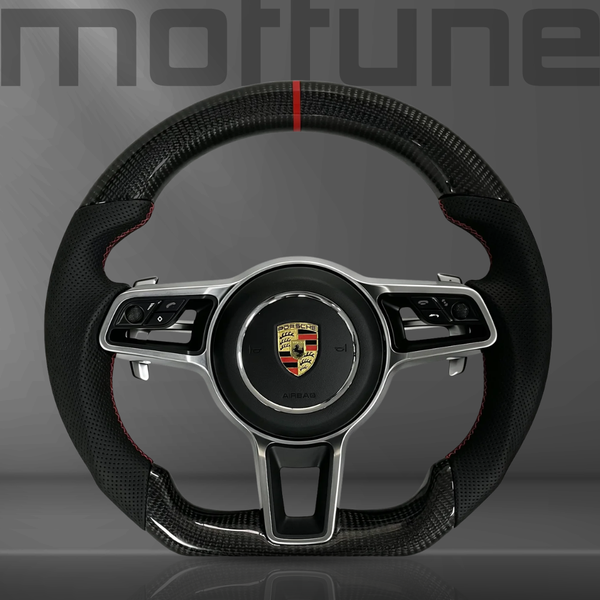 Porsche Gloss Carbon Fibre & Perforated Leather Steering Wheel — 09