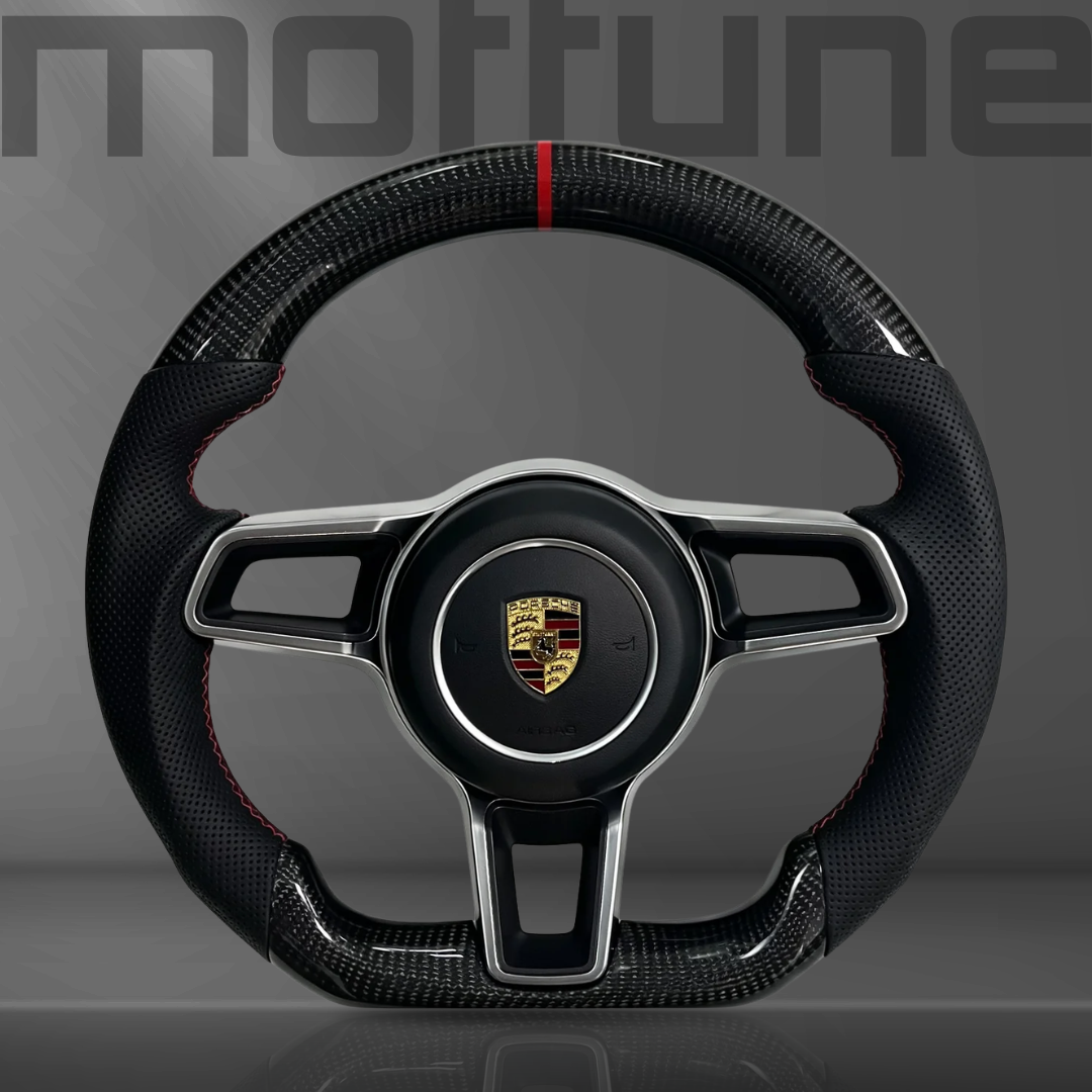 Porsche Gloss Carbon Fibre & Perforated Leather Steering Wheel — 11