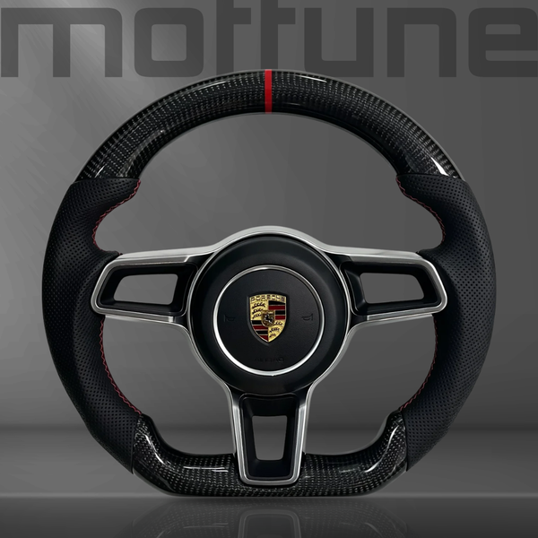 Porsche Gloss Carbon Fibre & Perforated Leather Steering Wheel — 11