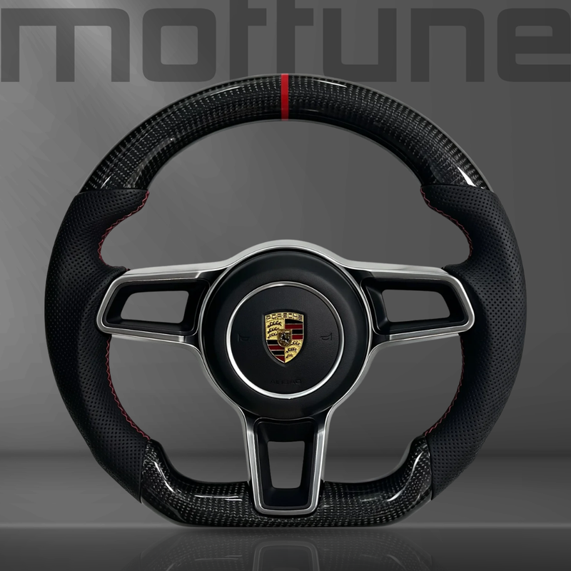 Porsche Gloss Carbon Fibre & Perforated Leather Steering Wheel — 11