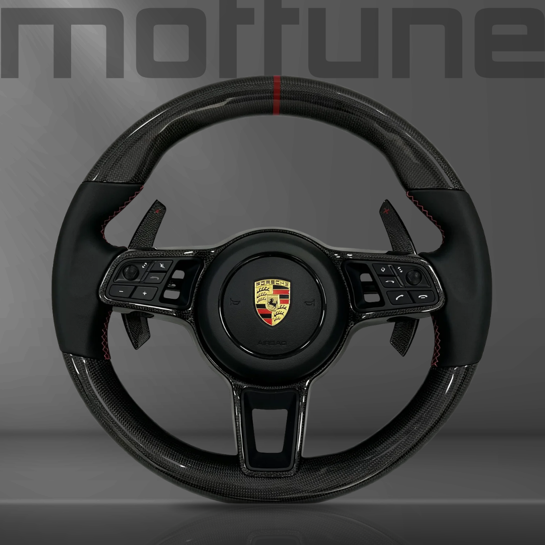 Porsche Gloss Carbon Fibre & Smooth Leather Steering Wheel — 04