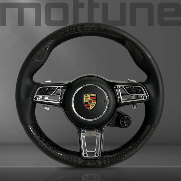 Porsche Gloss Carbon Fibre & Smooth Leather Steering Wheel — 10