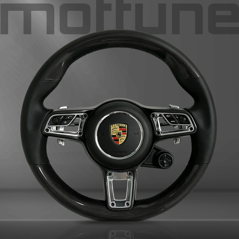 Porsche Gloss Carbon Fibre & Smooth Leather Steering Wheel — 10