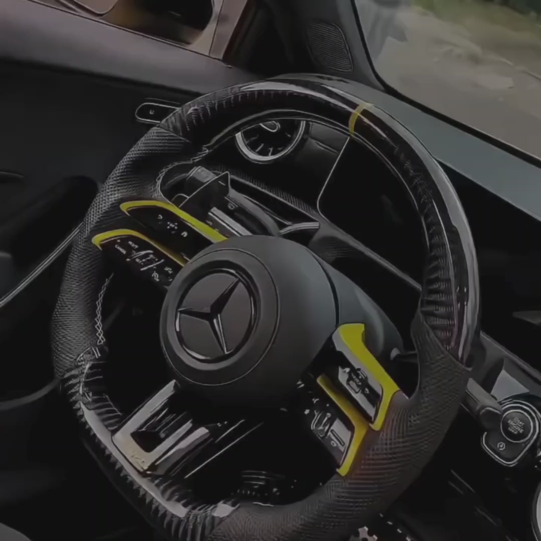 Mercedes-Benz AMG Gloss Carbon Fibre & Leather Steering Wheel — 40