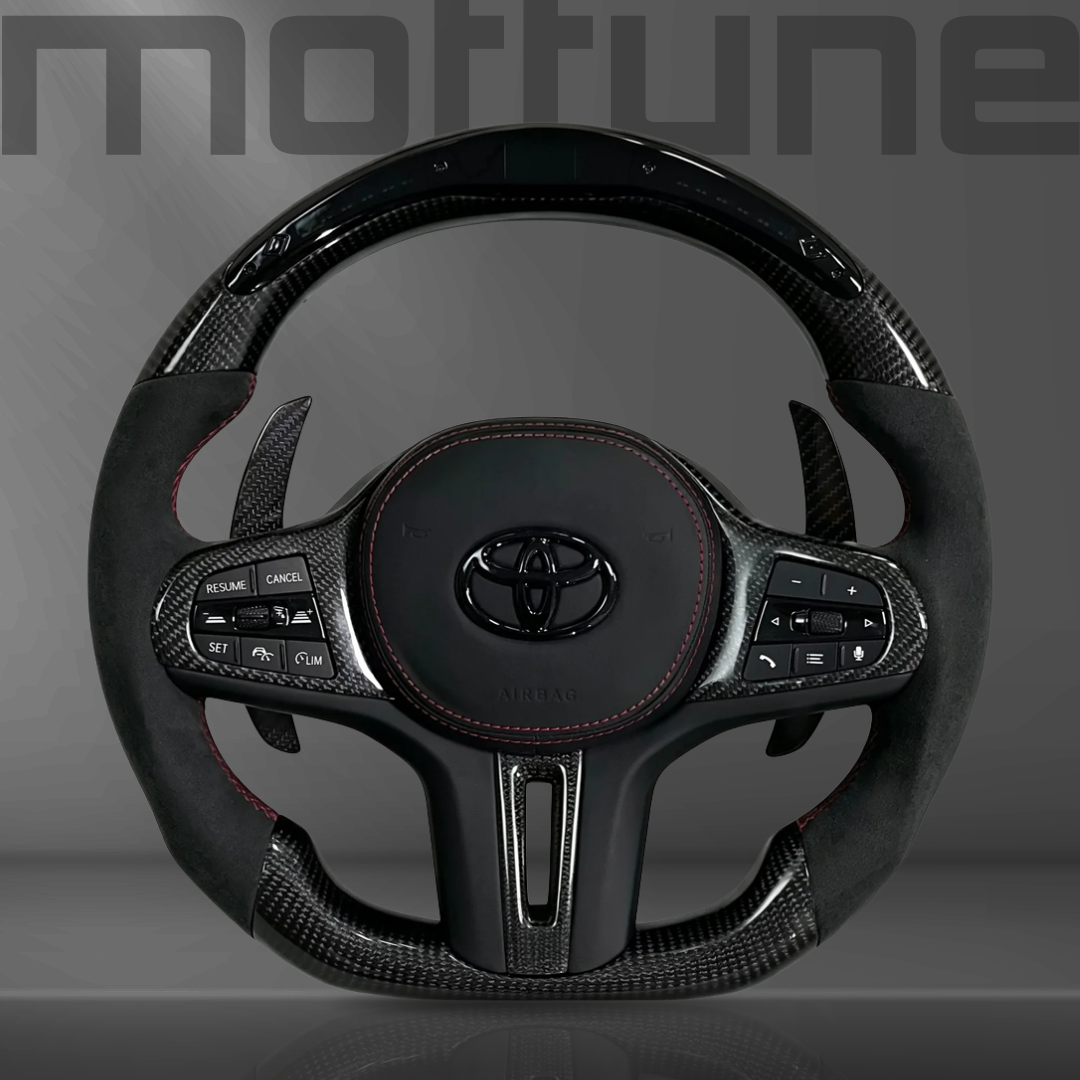 Toyota Supra Gloss Carbon Fibre & Alcantara Steering Wheel — 13