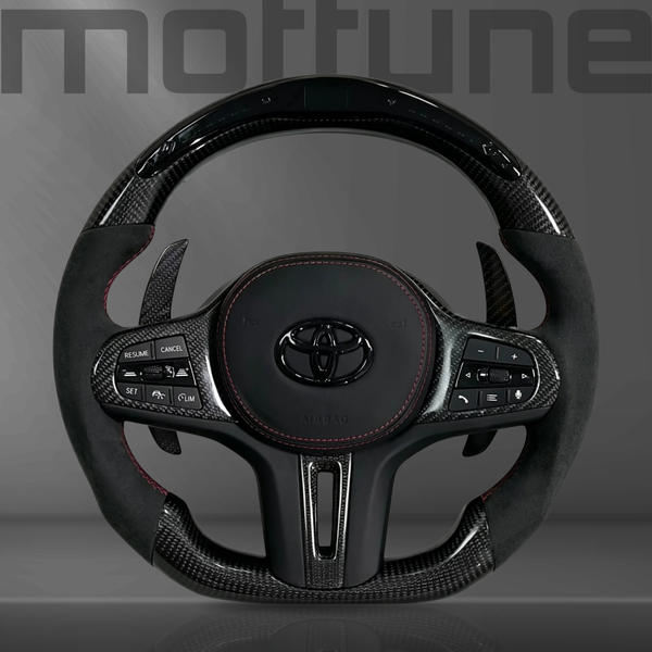 Toyota Supra Gloss Carbon Fibre & Alcantara Steering Wheel — 13