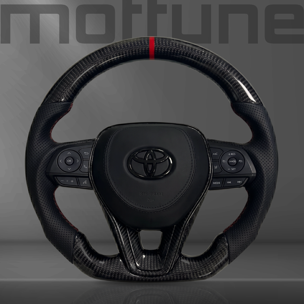 Toyota Gloss Carbon Fibre & Perforated Leather Steering Wheel — 04