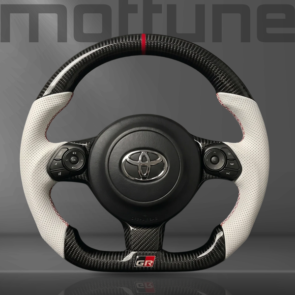 Toyota GR86 Gloss Carbon Fibre & Perforated Leather Steering Wheel — 07